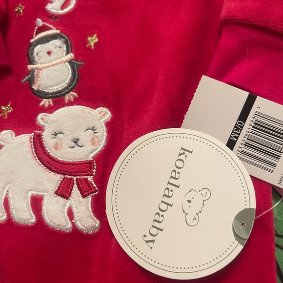 Carter's Red Fleece Footie with Cute Animal Design - Picture 2 of 5